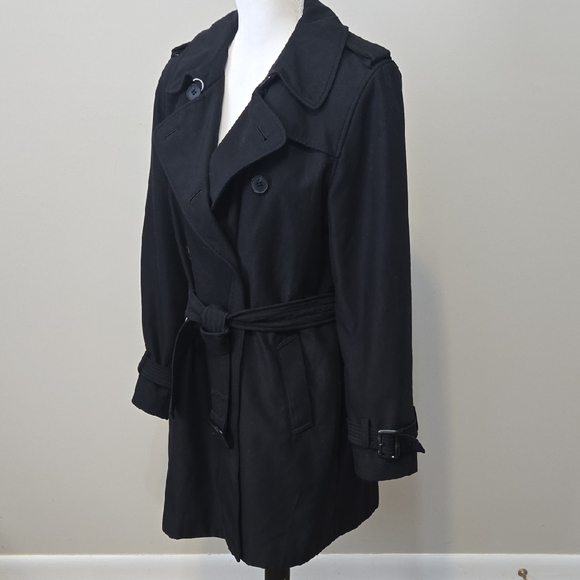 London Fog Women's Black Trench Coat Size Medium - Picture 1 of 11